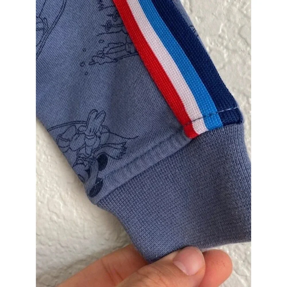 Baby Gap Disney Mickey Mouse Ski Sweatshirt Navy Blue Stripe 18-24M